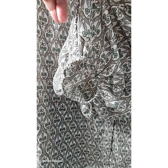 Max Studio Womens Floral Button-Up Blouse Size L Polyester Long Sleeve - Picture 3 of 7